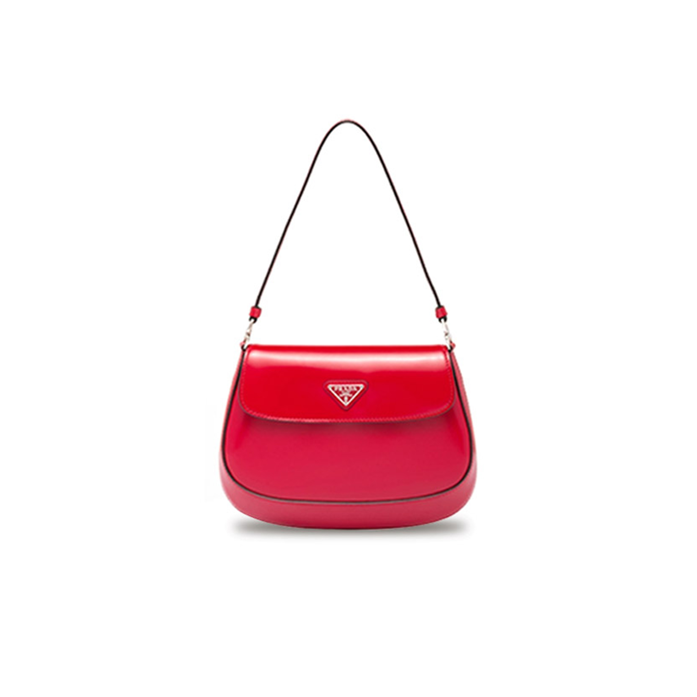 PRADA SMALL PRADA CLEO BRUSHED LEATHER SHOULDER BAG WITH FLAP 1BD311  (22*15.5*4cm)